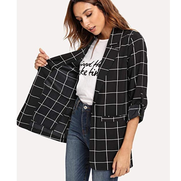 PAYTON  Plaid Boyfriend Blazer - Picture 2 of 4